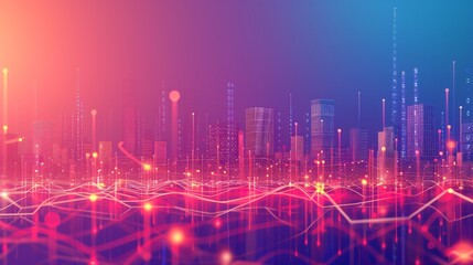 Fototapeta premium Smart cities and digital transformation. Telecommunication network and technology concept