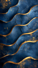 blue gold texture waves lines abstract background
