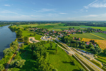 Das Donautal rund um Niederalteich und Thundorf in der Region Donau-Wald im Luftbild