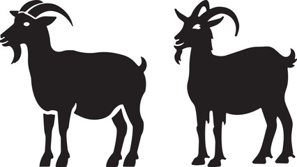 simple goat icon illustration vector, goat silhouette