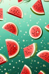 Fototapeta premium pattern of watermelon slices with soft colors