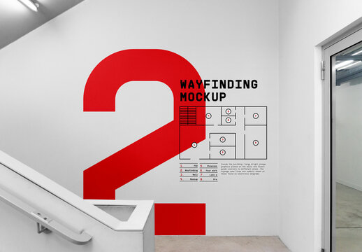 Wall on Staircase Mockup