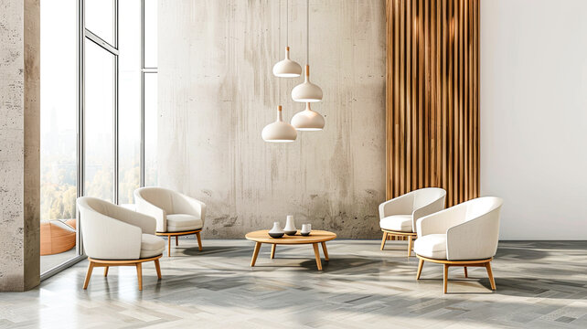 Moderne Lobby mit dekorativen Elementen 