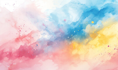 Abstract pastel watercolor background with a soft rainbow color splash