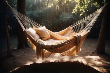 a hanging deck chair