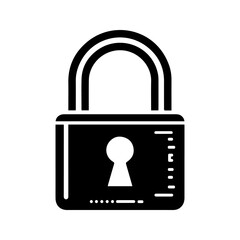 unique padlock icon, black and white, vector