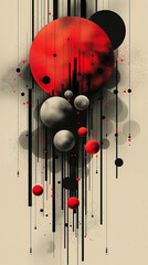 Circle  Craft a visually engaging vector background with a modern, abstract geometric design in black and red