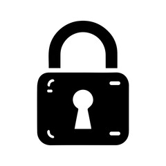 unique padlock icon, black and white, vector