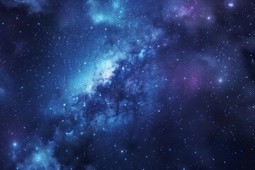 Obraz premium Starry sky, clear Milky Way, magical atmosphere. Deep space nebula with stars and cosmic clouds in blue tones