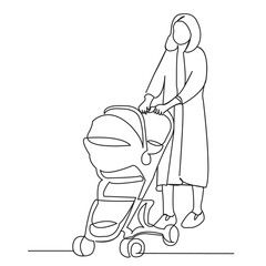 a woman with a stroller