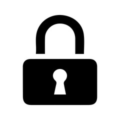 unique padlock icon, black and white, vector
