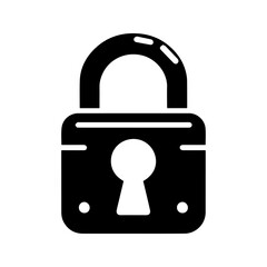 unique padlock icon, black and white, vector