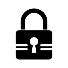 unique padlock icon, black and white, vector