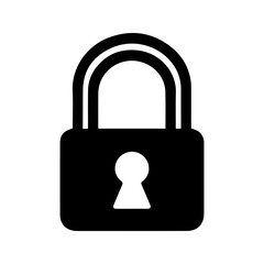 unique padlock icon, black and white, vector