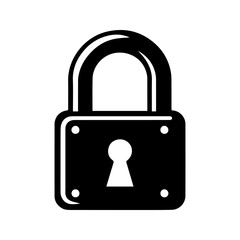 unique padlock icon, black and white, vector