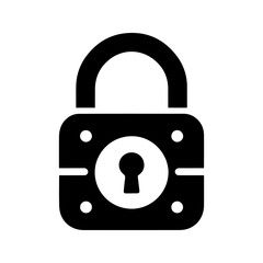 unique padlock icon, black and white, vector