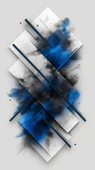 silver diamond on white vector illustration portraying the concept of speed, utilizing shades of gray and blue arrows to compose a dynamic and modern background 