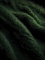 Green wool texture. Close up, background texture