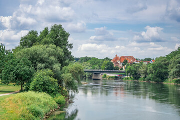 photography, beautiful summer view of the Danube river, Ingolstadt