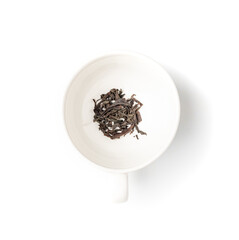 Tea Brewing Process in White Cup Isolated, Stages of Brewing Black Tea, Brew Ceremony, White Background