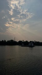 sunset over the river