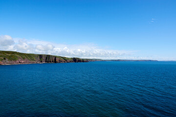 Magnificent sunny beaches, coastline in Wales May-24, the UK