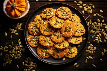 Pumpkin Seeds Cookies, Pepita Grains Biscuit, Healthy Cereal Crackers, Homemade Pumpkin Seed Cookie