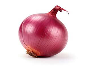 Whole Sweet Red Onion Isolated on White Background with a Shadow