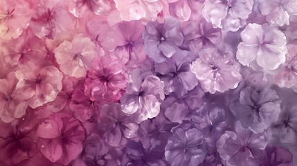 Illustration of Vibrant Pink Blossoms on Purple Background