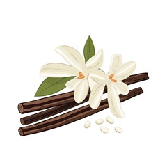 Vanilla Pod Icon, Orchid Bean Sticks, Dry Vanillin Pods, Natural Aroma Dessert Ingredient, Vanilla Planifolia Stick