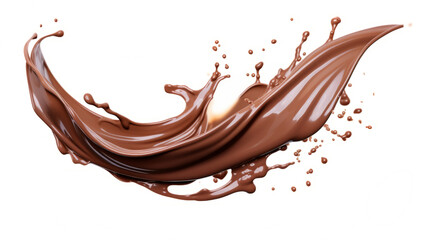 Chocolate splash isolate white background