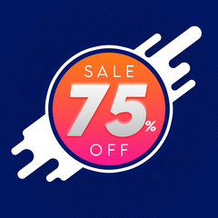 Splashed discount badge - 75% off promotion