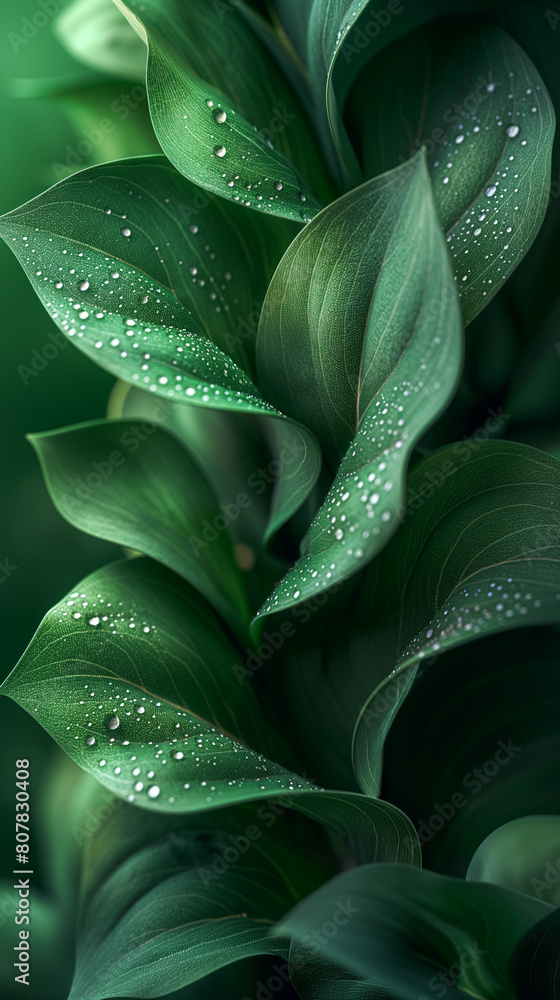 Poster close up of a plant develop a visually dynamic backdrop using abstract green