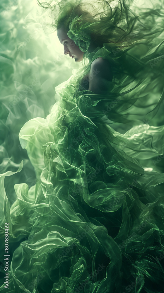 Poster develop a visually dynamic backdrop using abstract green