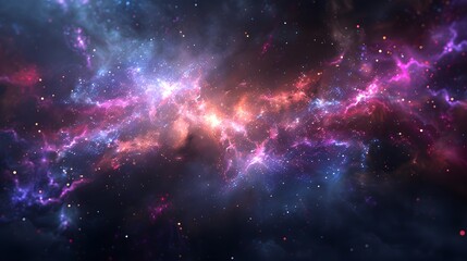 Vibrant Cosmic Nebula in Deep Space with Stars