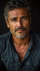 Obraz premium Portrait of a 45 year old Hispanic male, ideal for diverse representation in media and advertising