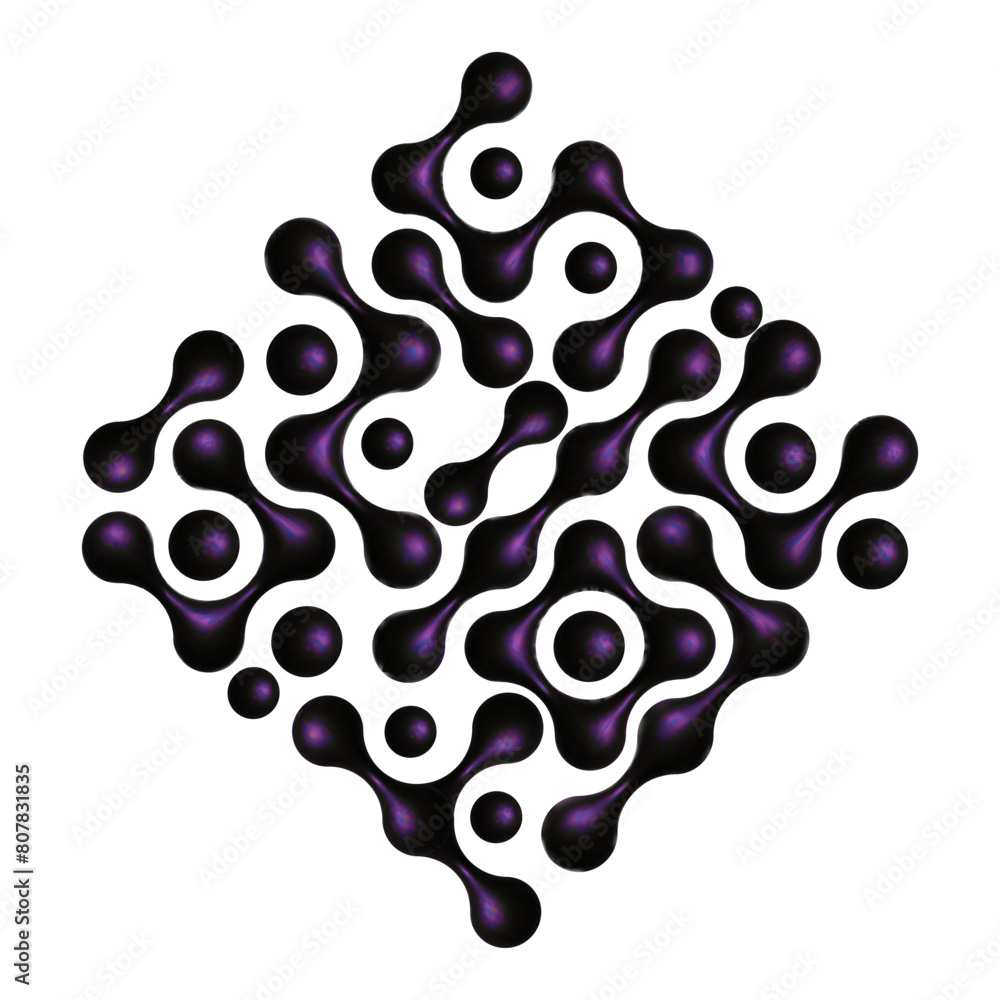 Poster liquid 3d morph balls composition isolated on white background. liquid blob pattern collection. flui