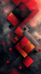 Naklejka premium Red and black background Abstract Geometry Pattern Artwork