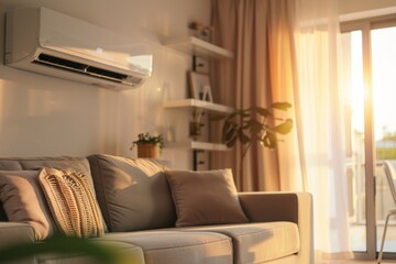 Mock-up poster frame in living room background, Scandi-Boho style, 3d render. Beautiful simple AI generated image in 4K, unique.. Beautiful simple AI generated image in 4K, unique.