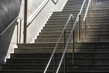 Modern  stairs with Stainless steel handrail