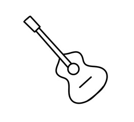 Guitar illustration icon on white instrument, music, learning 
