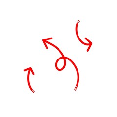 red arrows icon logo on white background 