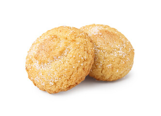 Tasty sweet sugar cookies isolated on white
