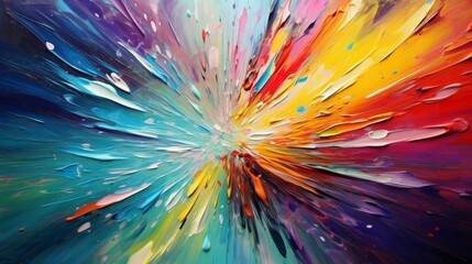 Rainbow Brush Stroked Oil Painting Abstract Background