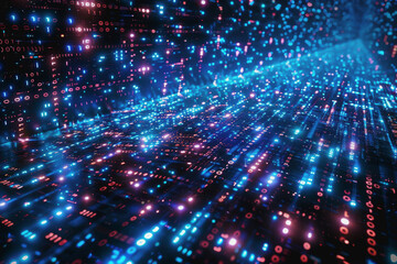 Naklejka premium digital data stream background with binary code the flow information of cyber security technology