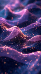purple glitter abstract background with purple waves