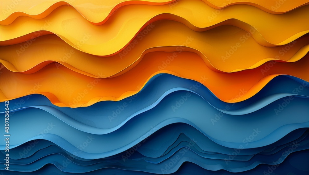 Sticker 3 d abstract background with wavy lines