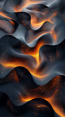 black orange glowing abstract background with space