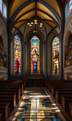 Fototapeta premium View from inside the ancient church