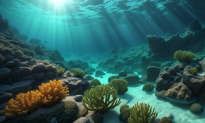 Water surface and underwater world